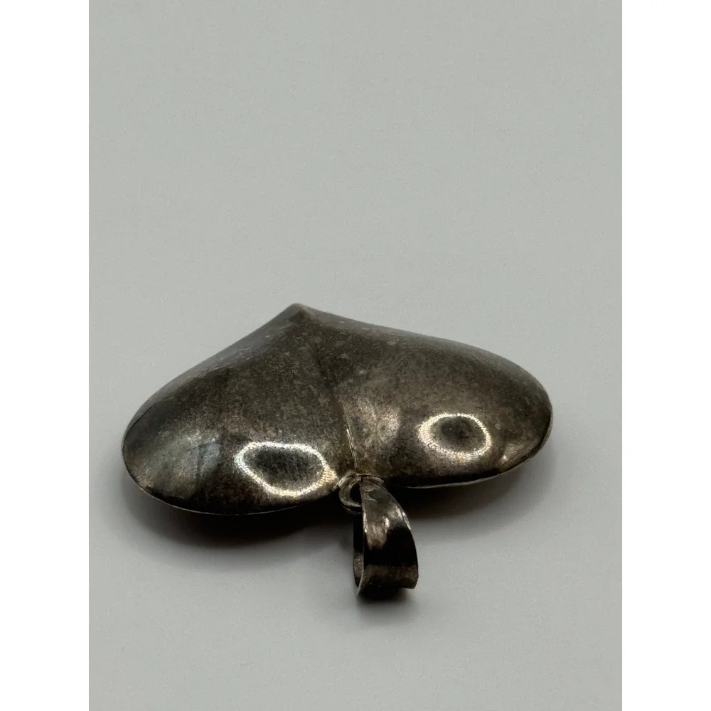 Vintage Sterling Silver 925 Puffy Heart Pendant